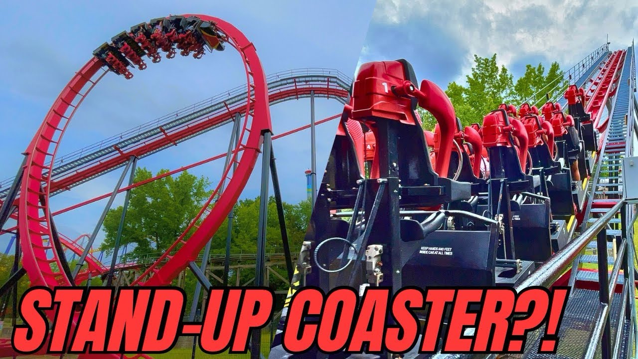 You STAND UP on this WILD roller coaster! (Vortex 4K Off-Ride)