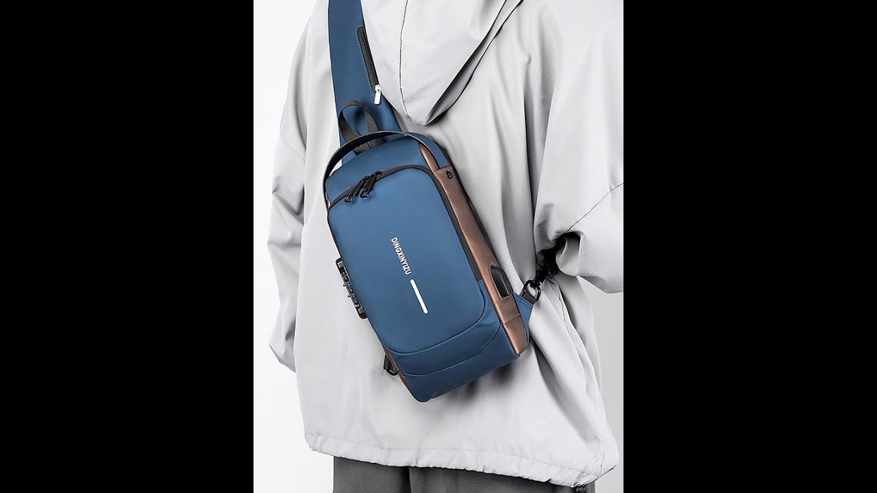 USB Port Chest Sling Bag Anti Theft Password Lock