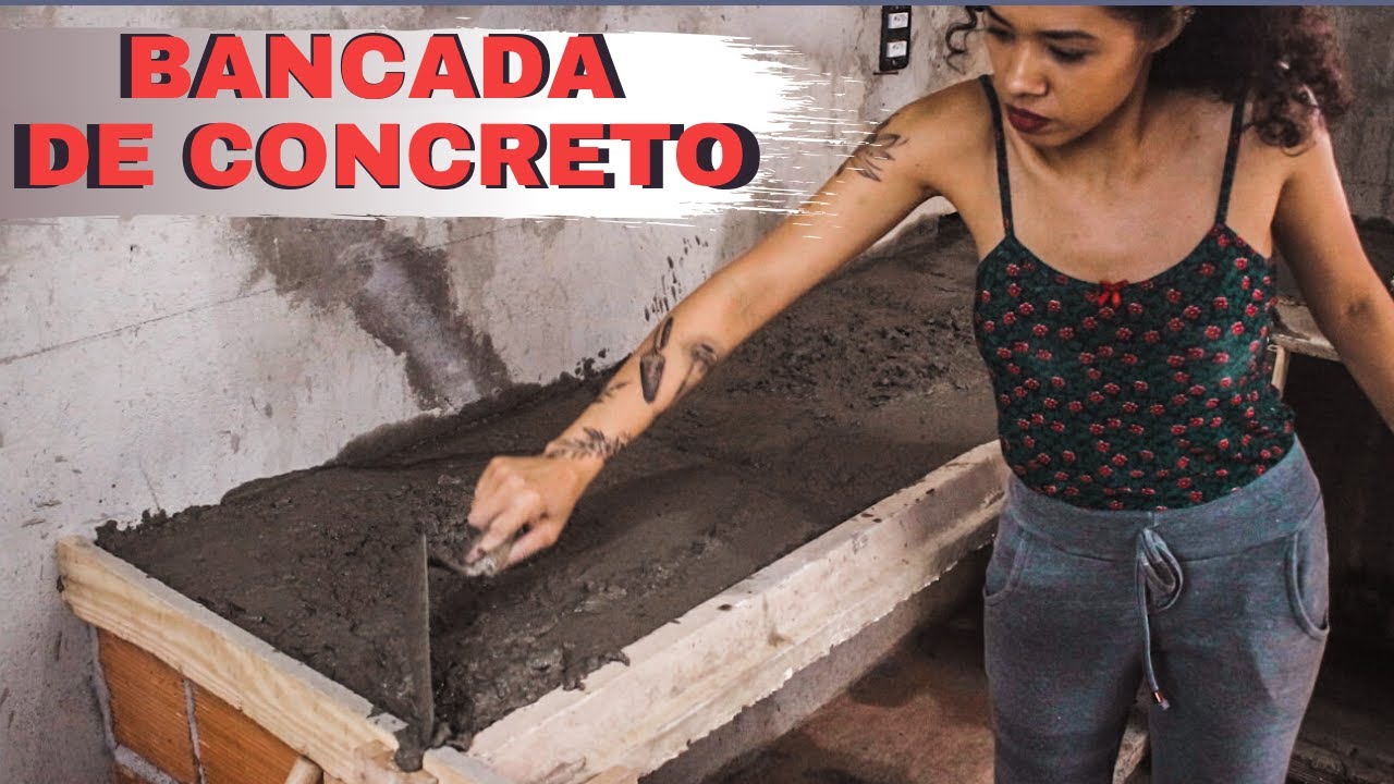 Fiz uma bancada de concreto para a minha casa nova!