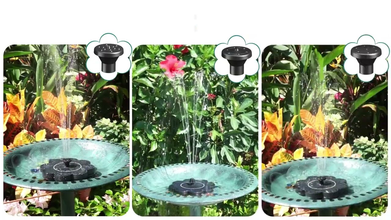 Yzert Solar Fountain for Bird Bath Flower Shape