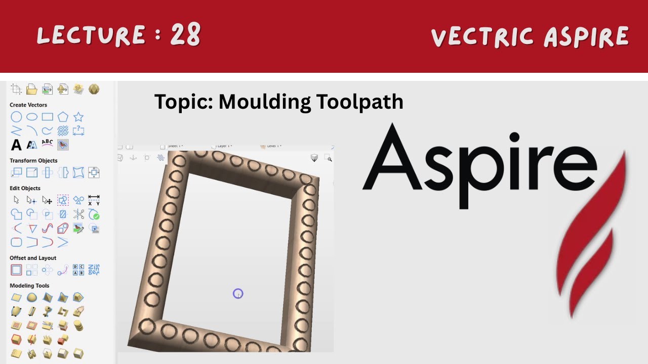 Aspire Tutorial Part 28 | Moulding Toolpath Full Explanation in Detail | Digital Effect