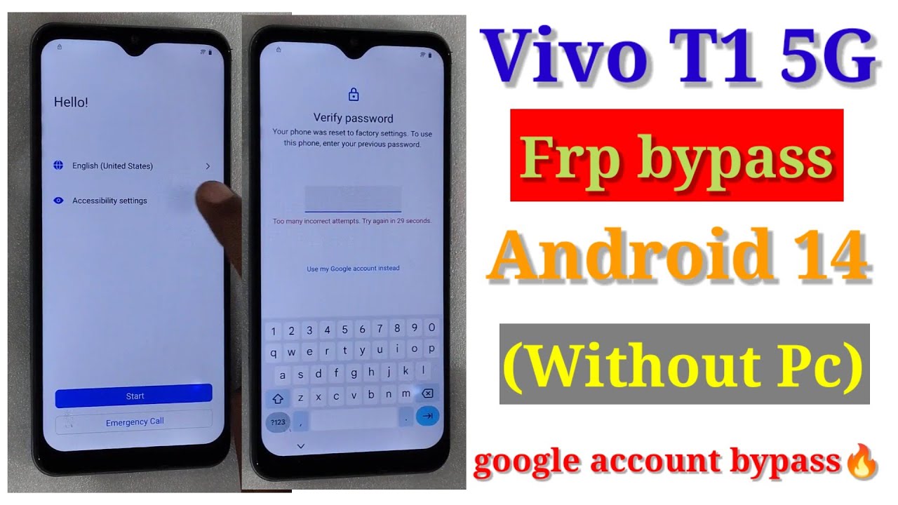 Vivo T1 5G [V2141] Frp bypass  2025 Android 14 (Without Pc) | VIVO T1 5G google account bypass🔥