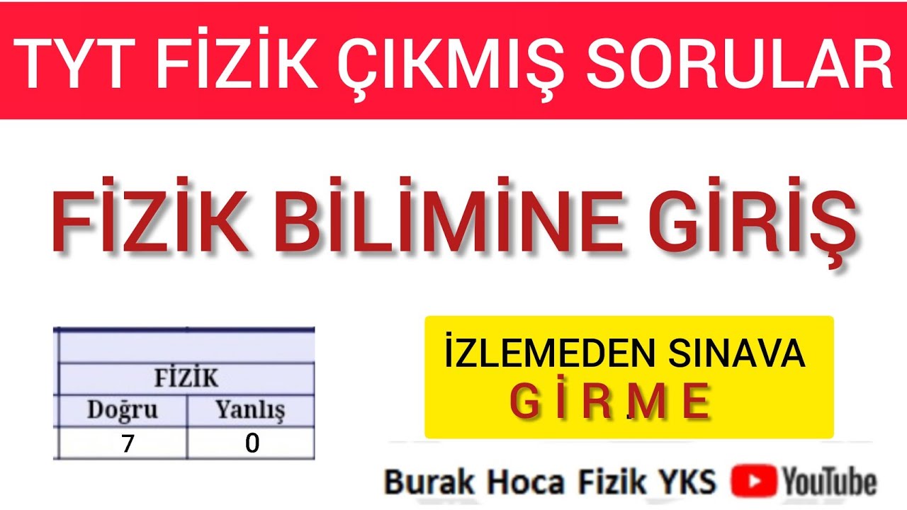 Fizik Bilimine Giriş Çıkmış Sorular