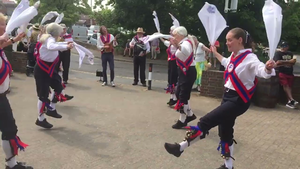 Ditchling Morris dancing again outside the Dorset in Lewes during The Sussex Day of Dance .