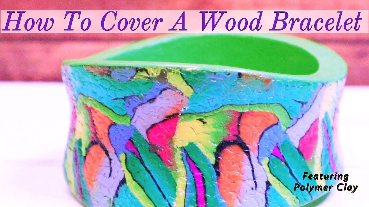 Part 2 - Polymer Clay Art Deco Explosion Cane!  How TO COVER A WOOD BRACELET *A Must See