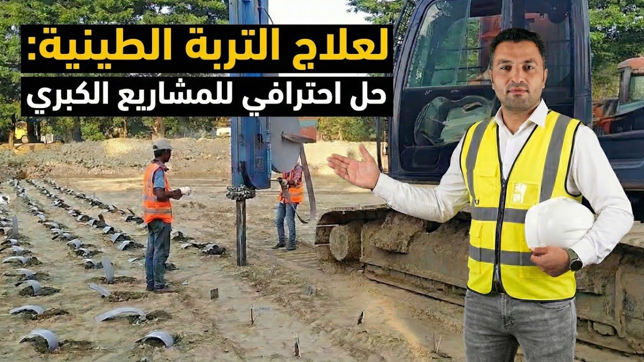 أفضل طريقة لعلاج التربة الطينية - ورفع كفاءتها - ومنع الهبوط | Prefabricated Vertical Drains PVD