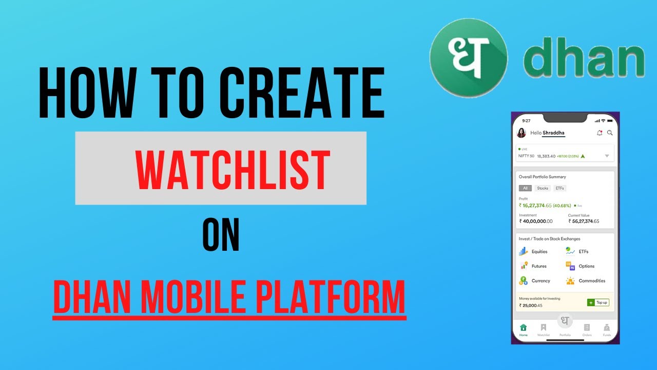 How to create Watchlist on Dhan Mobile Application|| IN HINDI @DhanHQ
