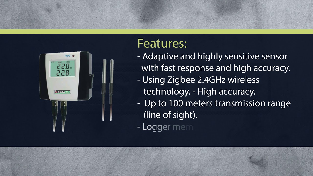 BESANTEK BST-DL116 Wireless Double External Temperature Probe Data Logger