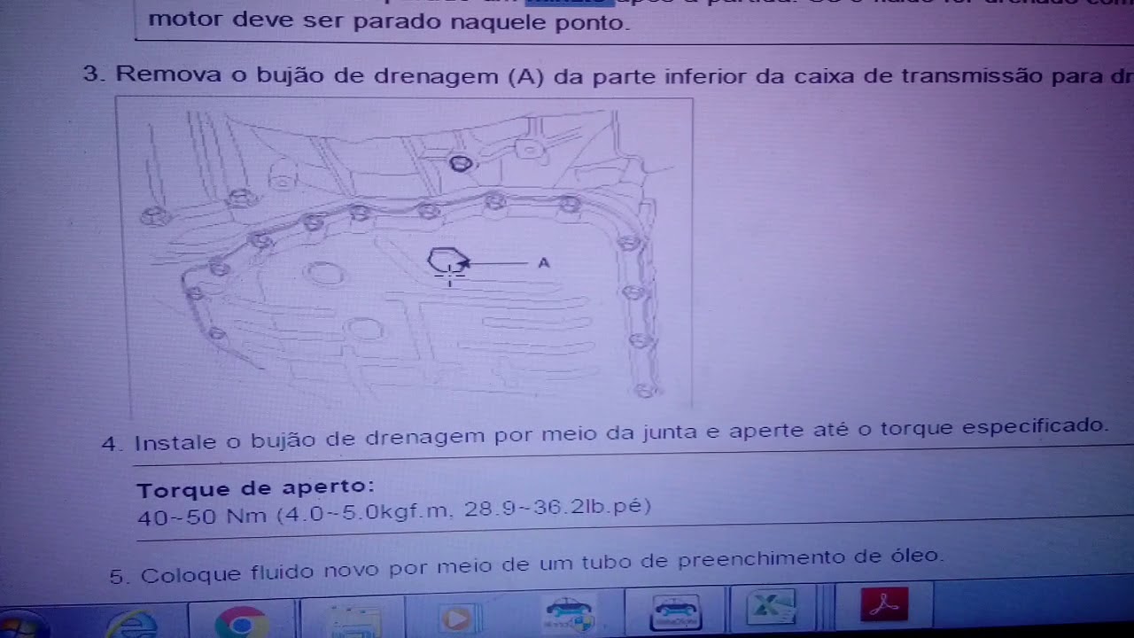 Troca do fluido da transmissão automatica do I30