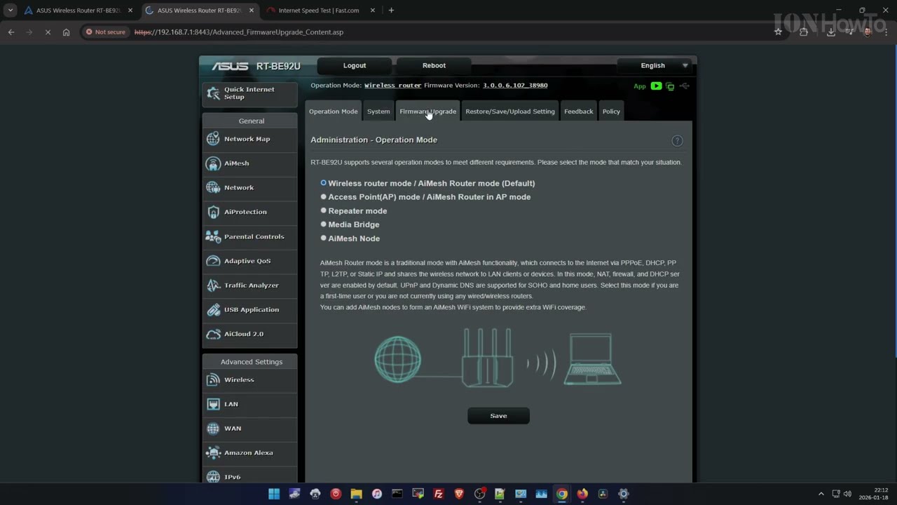 Как установить прошивку Asus Merlin на роутер RTBE92U