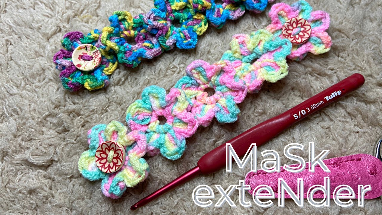 Crochet Mask Extender/ Adapter : Flower motif