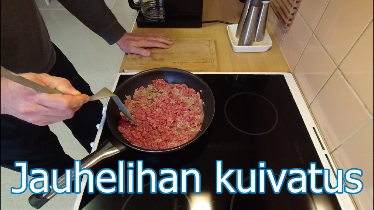 Jauhelihan kuivaus vihanneskuivurilla