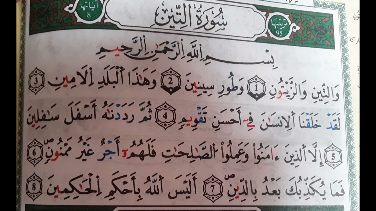 أحكام وقواعد التجويد سورة التين رواية ورش عن نافع طريق الازرق