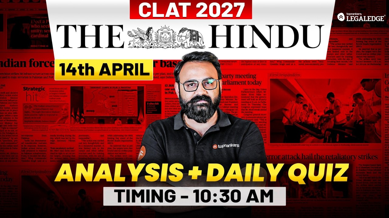 CLAT 2027 Preparation | The Hindu Analysis | Daily Current Affairs | Kabra Sir | LegalEdge
