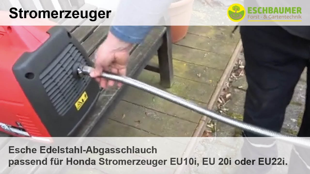 Esche Edelstahl-Abgasschlauch passend für Honda Stromerzeuger EX7, EU10i, EU 20i oder EU22i.
