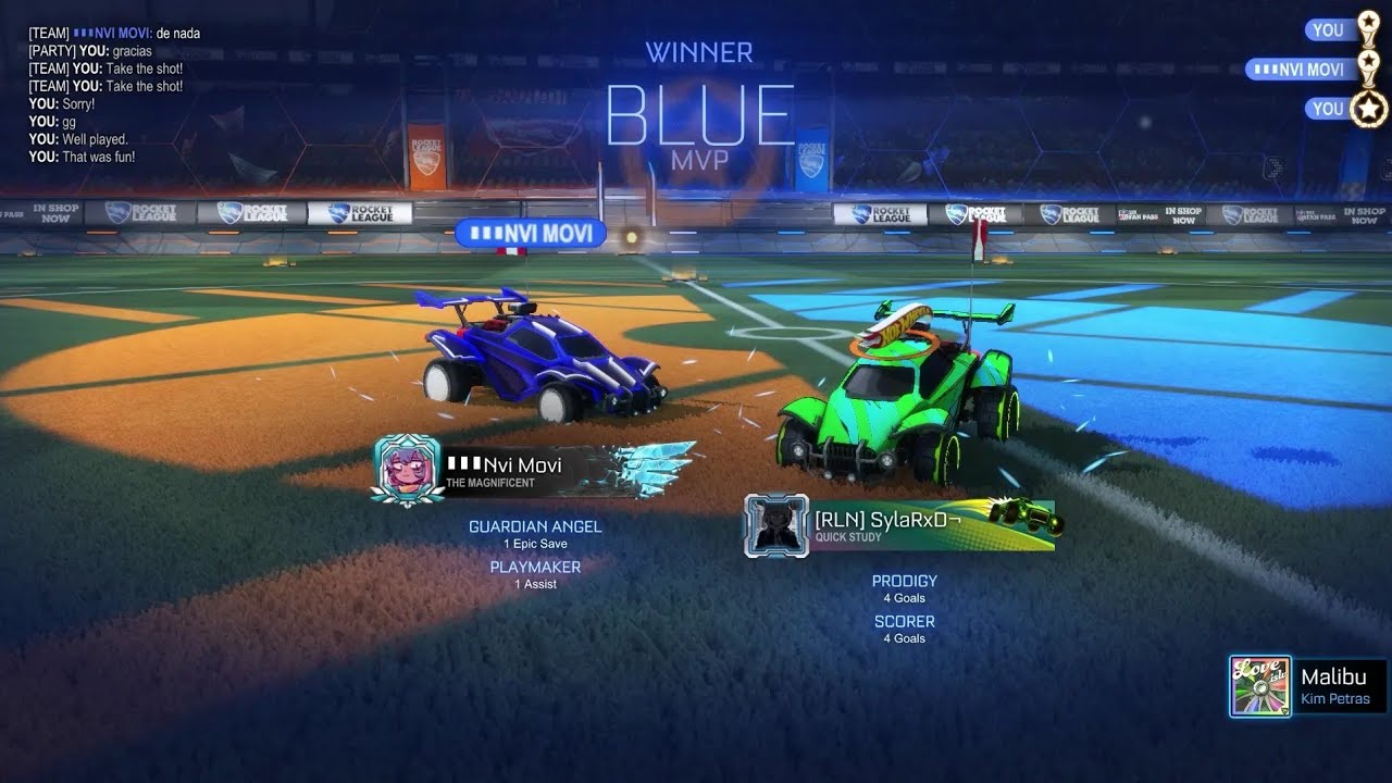 MALIBU - KIM PETRAS | PLAYER ANTHEM & MVP | ROCKET LEAGUE