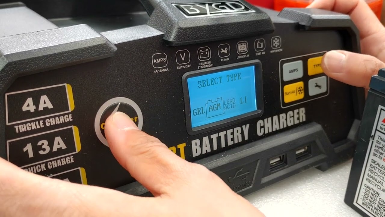 How to use BYGD F26000 smart battery charger