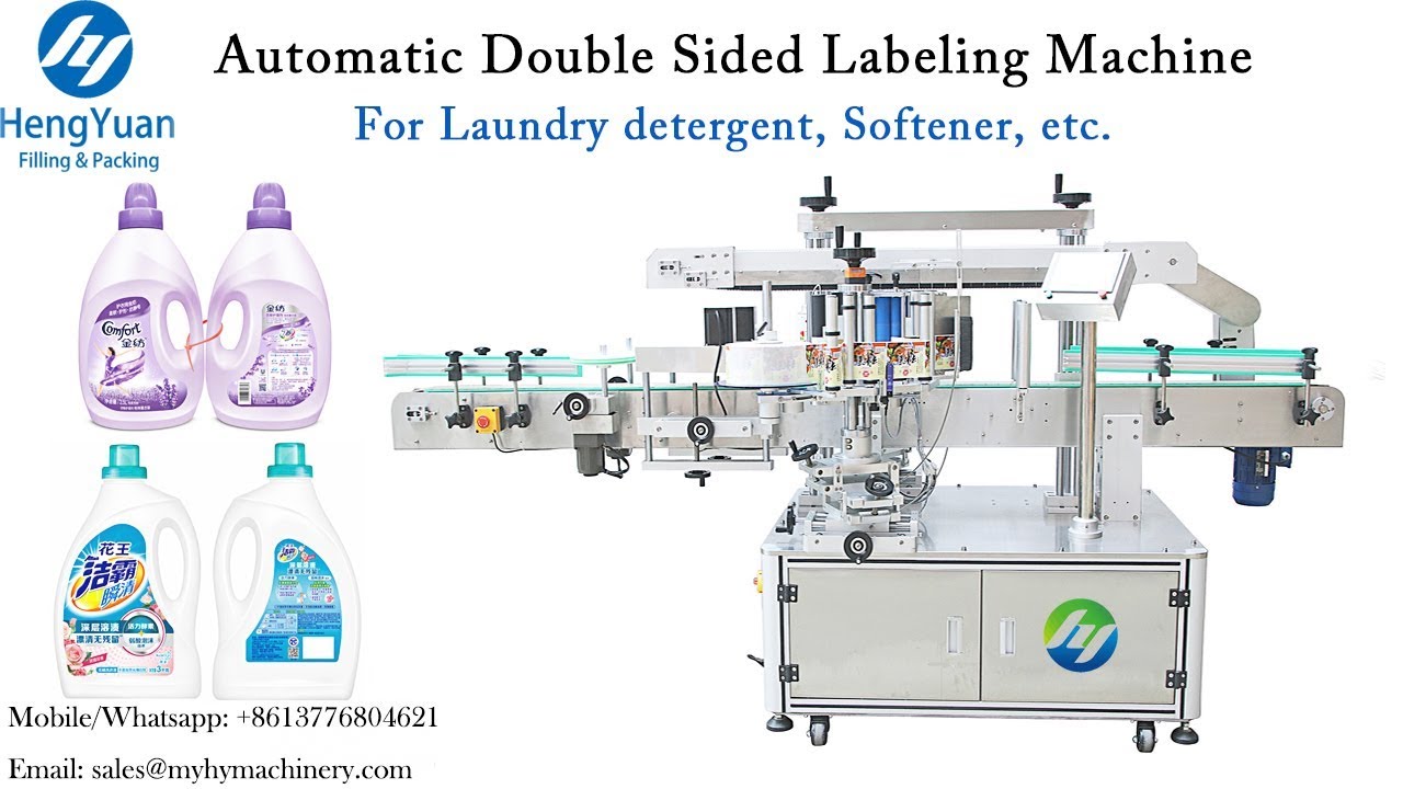 Automatic Double Sided Labeling Machine for Barrel Sticker Label Applicator