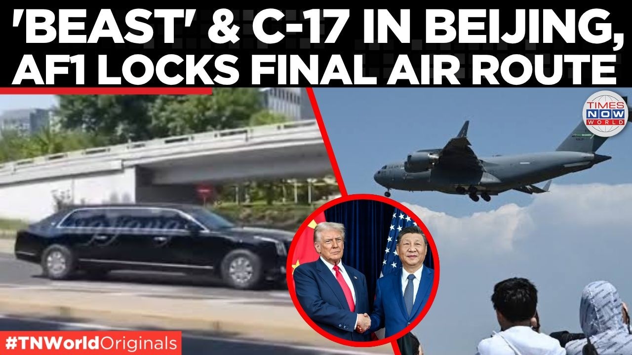 Watch: Trump&rsquo;s Armored &lsquo;Beast&rsquo; Spotted on Beijing Streets Ahead of Historic Meeting |Times Now World