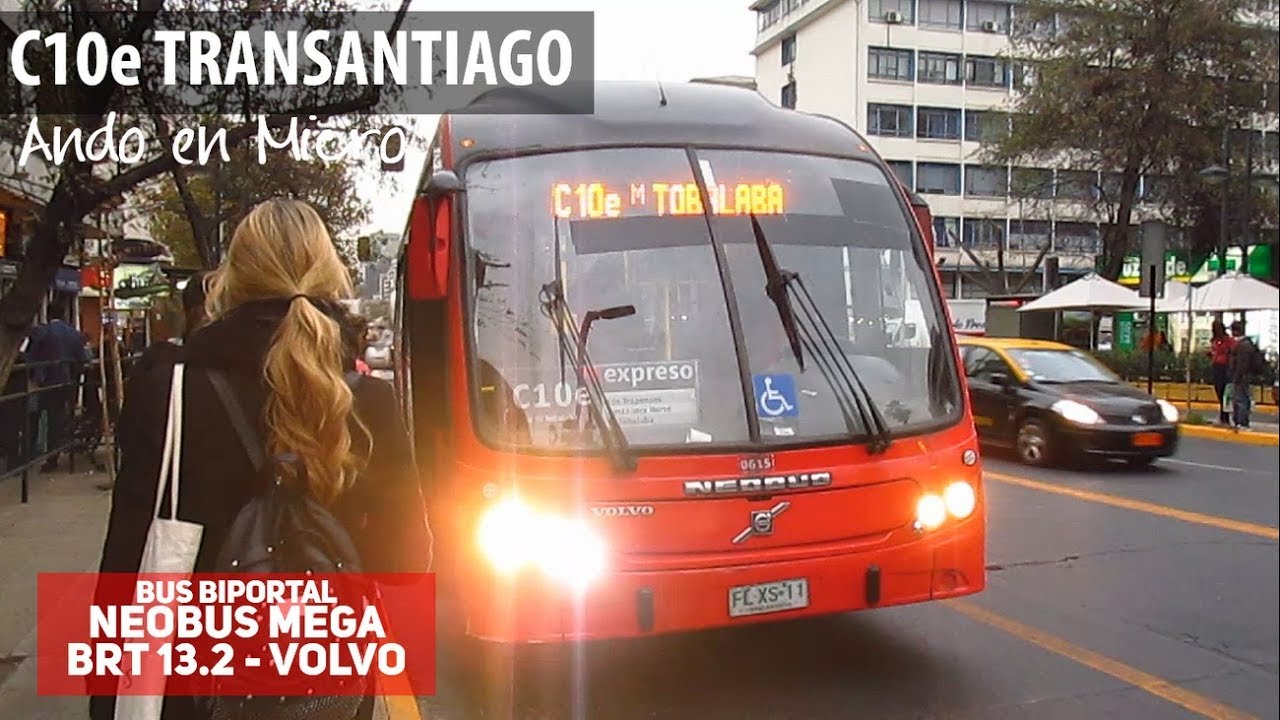 Поездка C10e TRANSANTIAGO на автобусе Neobus Mega BRT B2P - Volvo B290R LE FLXS11