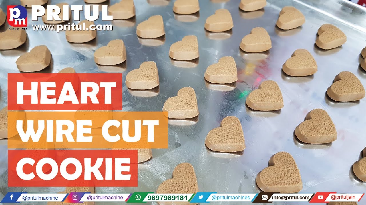 Heart wirecut cookies. How to make cookies? Pritul Machines cookie drop machine Call 9897989181