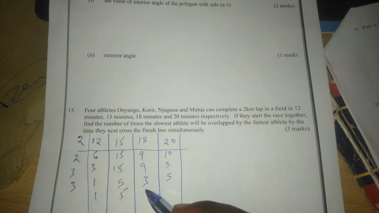 PAPER 1 MATHS PREDICTIONS. APPLICATIONS OF LCM.