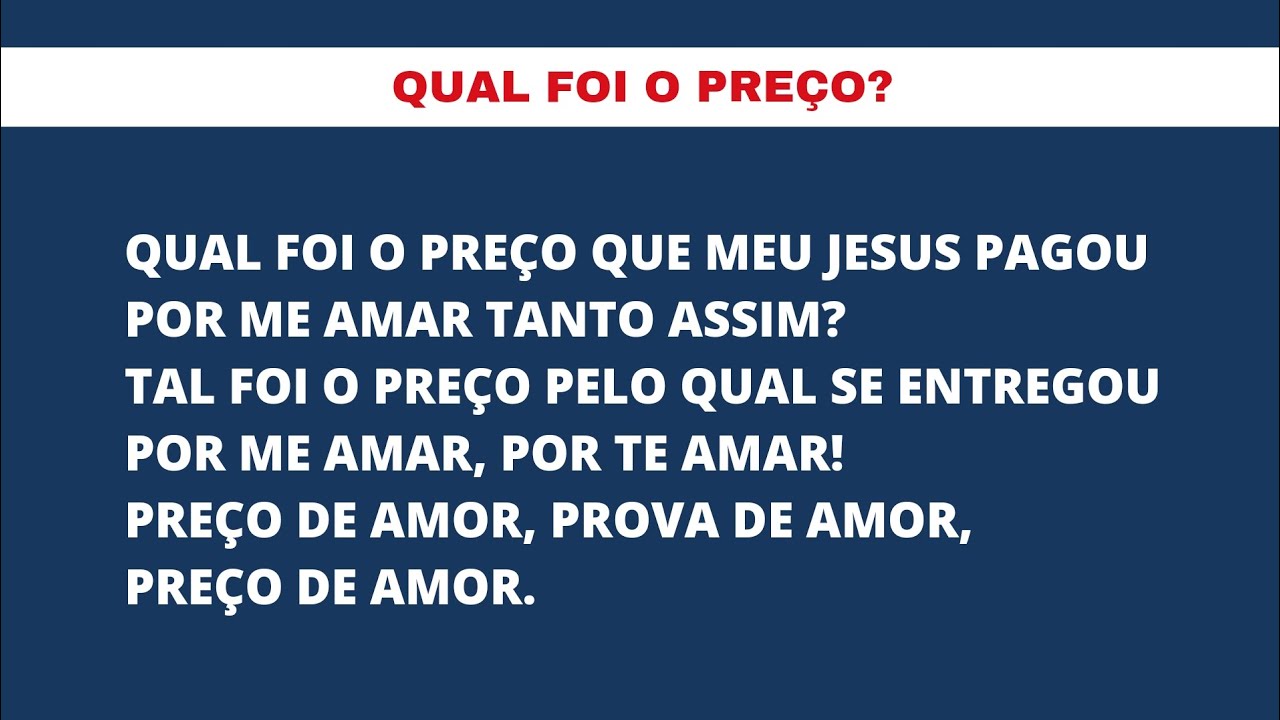Louvor - Qual Foi o Pre&ccedil;o?