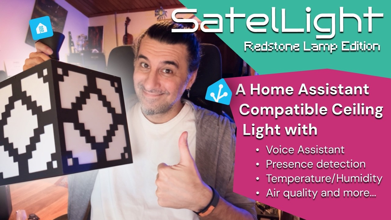 Потолочный светильник Home Assistant с голосовым помощником, датчиком присутствия и измерением те...