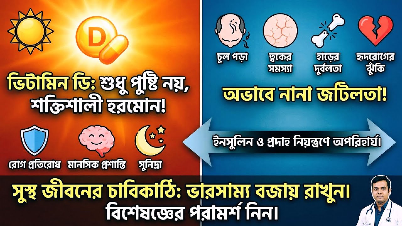 ভিটামিন ডি এর ঘাটতি সম্পর্কে জানুন, এটি শুধুই ভিটামিন নয়, শক্তিশালী হরমোন | Vitamin D Deficiency
