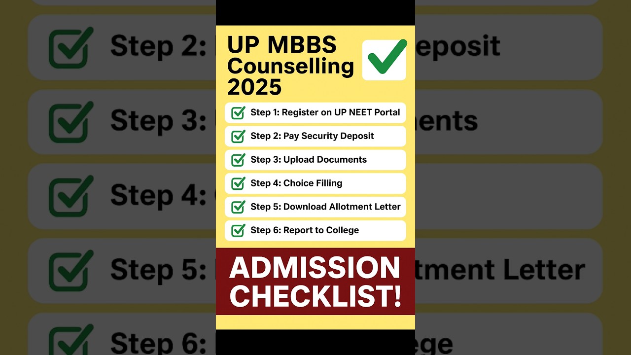 UP NEET 2025 Counselling Admission Checklist | Don&rsquo;t Miss These Steps!#neet2025