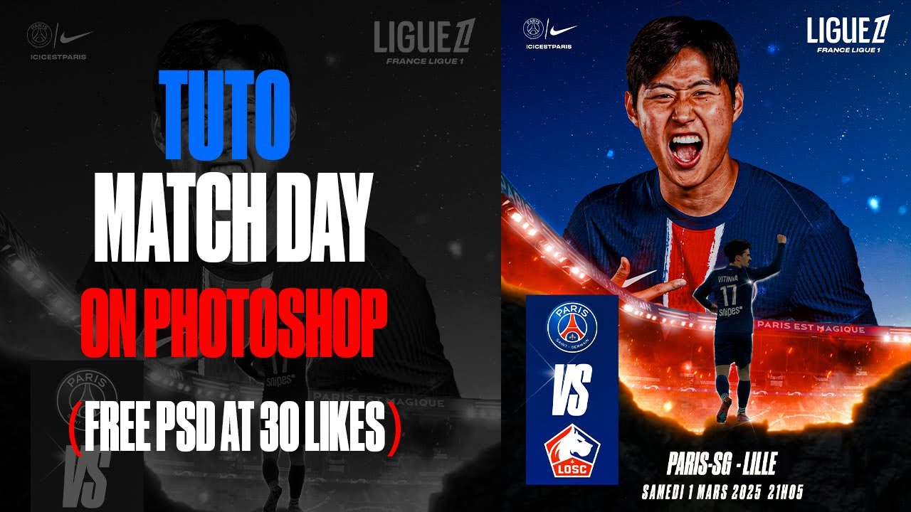 MATCHDAY design: (TUTO Photoshop) FREE PSD AT 30 LIKES