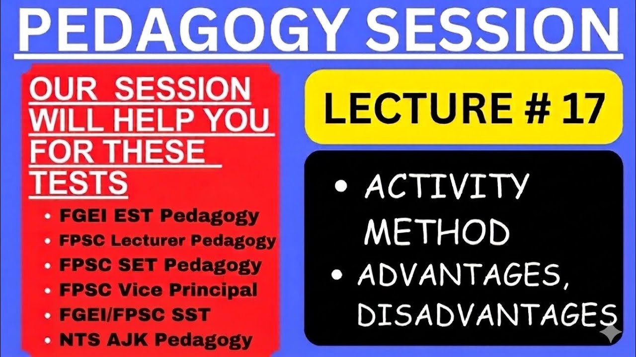Lecture # 17 Activity Based Method of Teaching |SST General | FPSC Lecturer| Headmaster/Headmistress