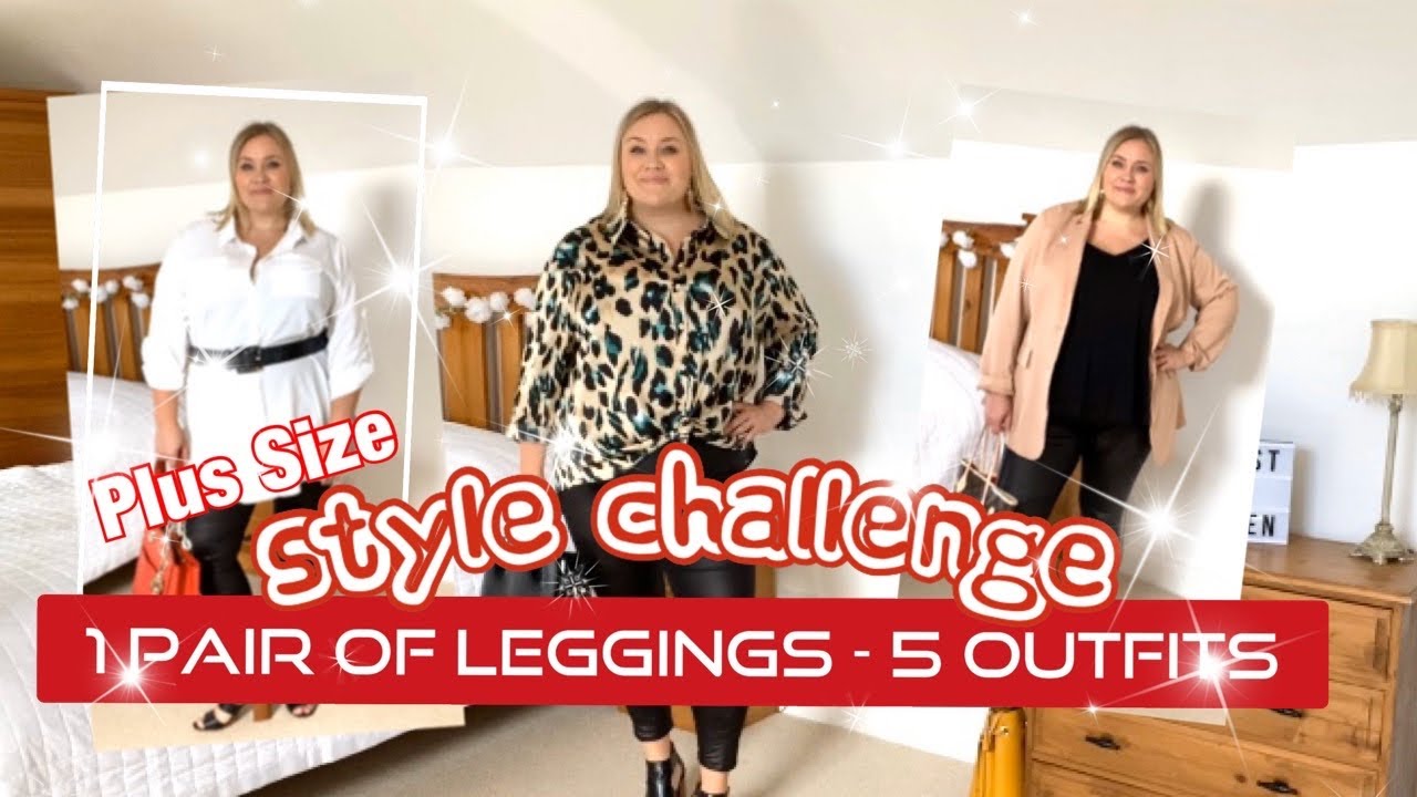 1 Pair of Leggings - 5 Outfits | PLUS SIZE FASHION | Apple Shaped style *Style Challenge*