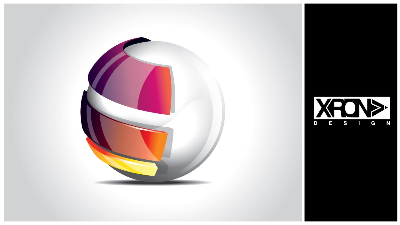 LOGO DESIGN - Glossy Metallic Sphere vector logo in Adobe Illustrator