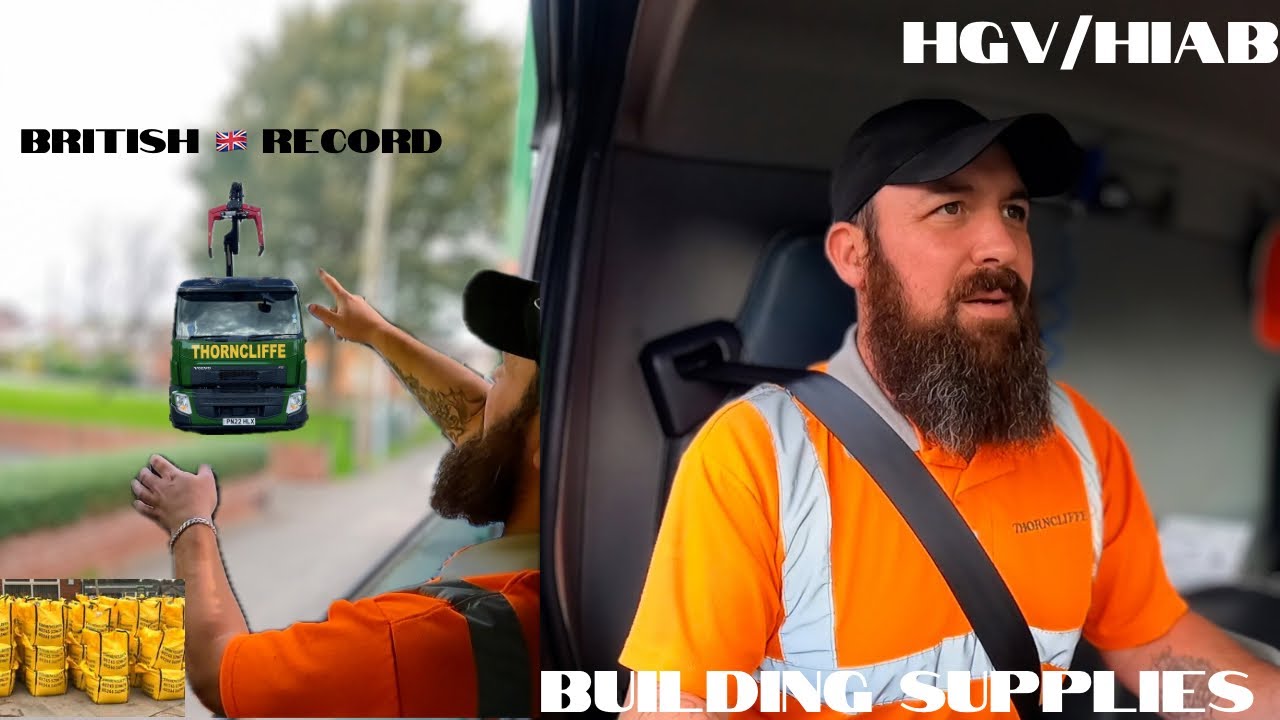 ABOUT TIME!-BRITISH🇬🇧RECORD-HGV DRIVER AND CRANE OPERATOR DELIVERING BUILDING SUPPLIES-VOLVO-HIAB.