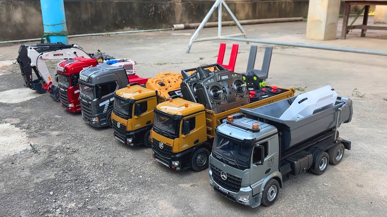 RC - Activities Dump Trailer Transportation Excavator HUINA - Dump trailer 770 - HUINA Truck .