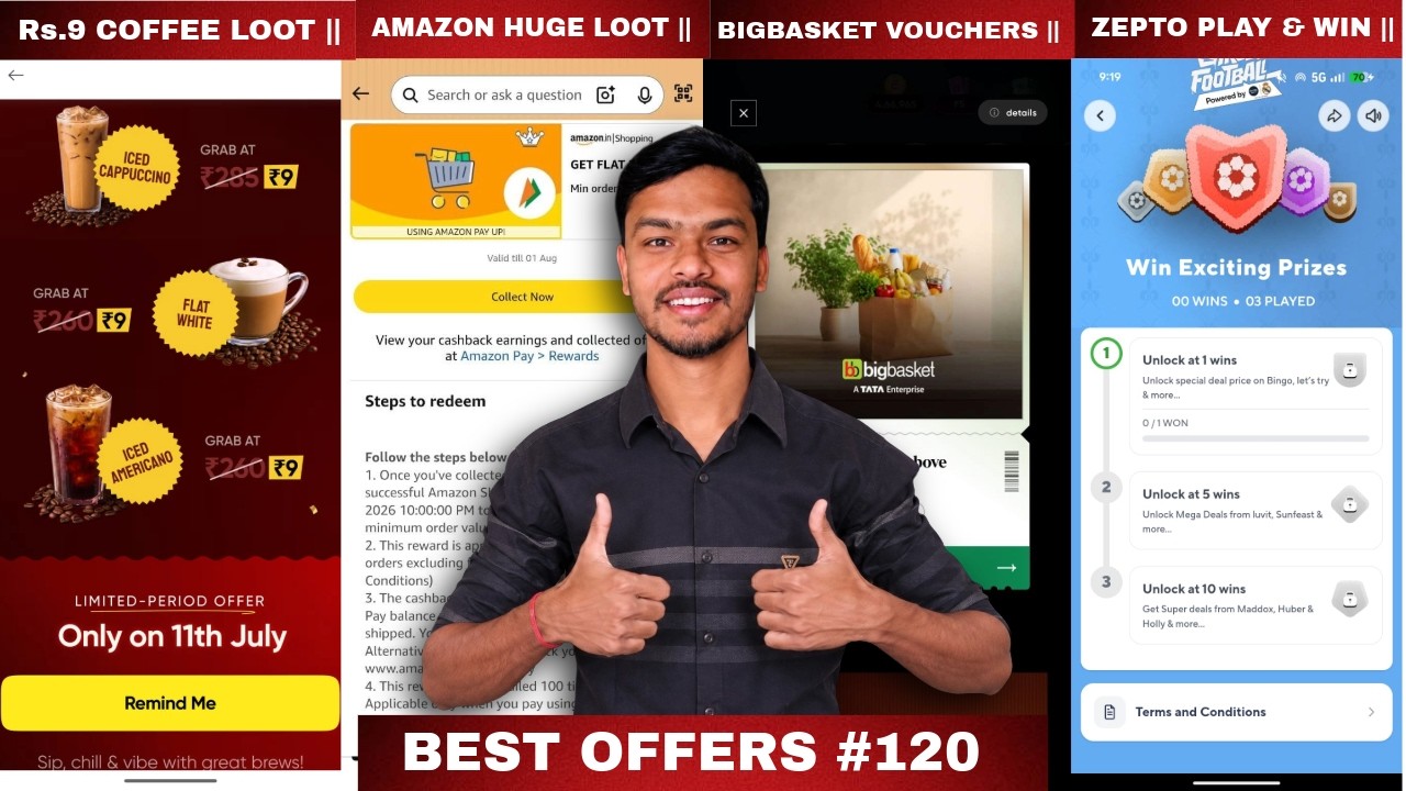 Amazon Mega Shopping Offer,  Jio & Airtel Plan Price Hike, Swiggy Carnival, Bigbasket Vocuhers ||