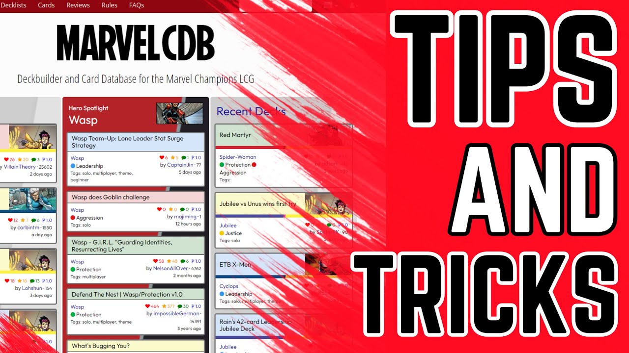 How to Use MarvelCDB - Tips and Tricks to be a Better Online Deckbuilder