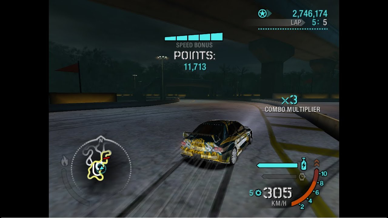 NFS Carbon DRIFT | Park Drive Drift | 5 laps EVO (keyboard)