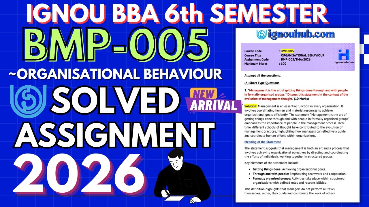 BMP-005 SOLVED ASSIGNMENT 2026 | IGNOU BBA 6TH SEMESTER SOLVED ASSIGNMENT JAN 2026 / JULY 2026