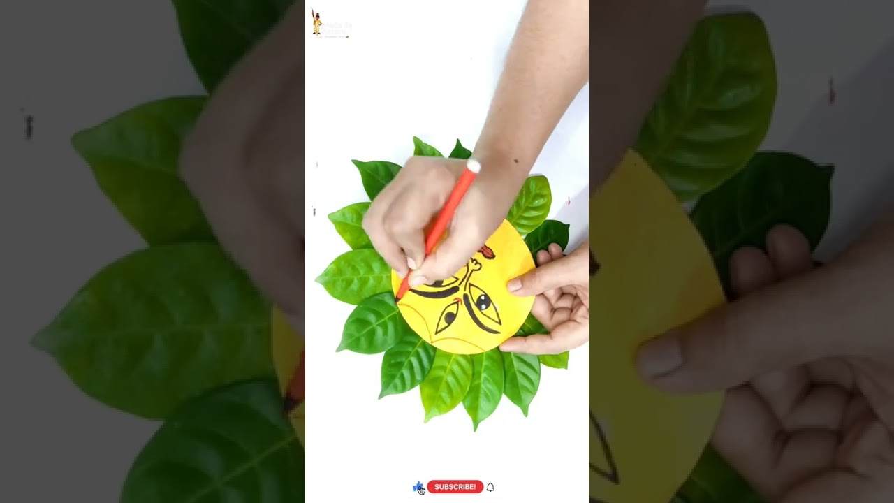 Maa Durga face Wall hanging | Navratri special art | #kidscraft #shorts