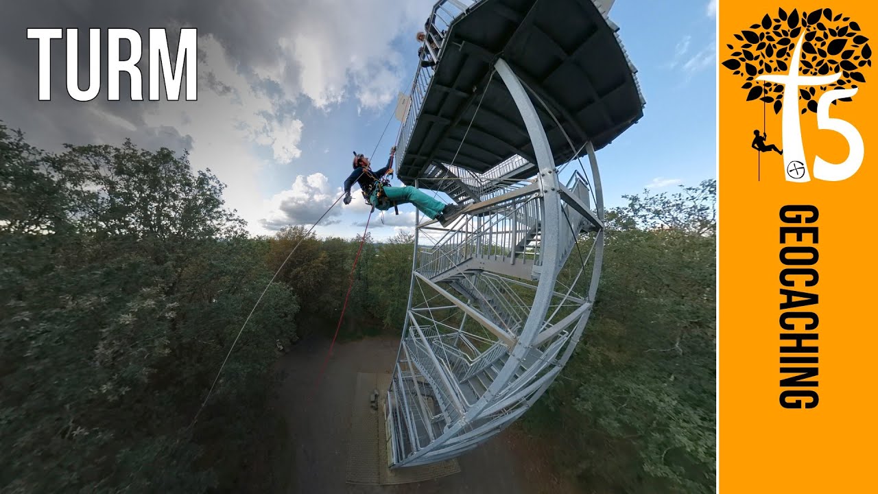 Schräge Seilbahn vom Aussichtsturm - Geocaching T5
