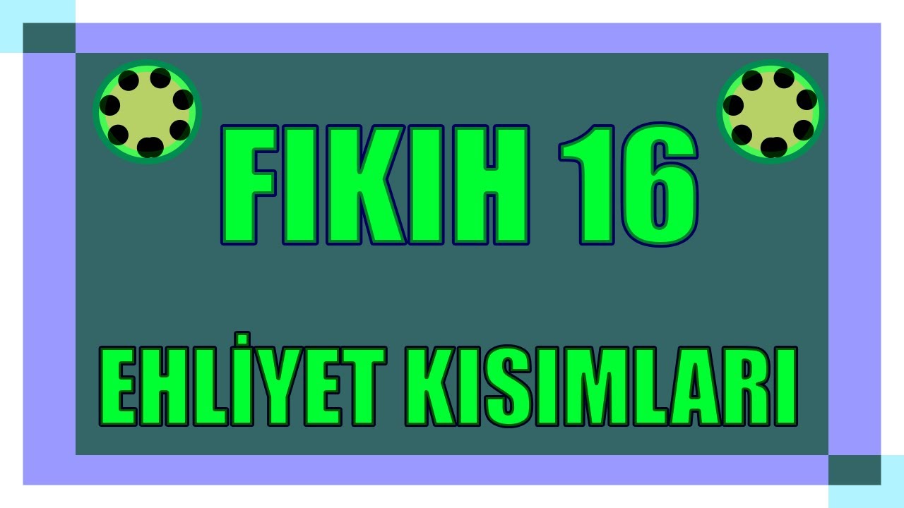 FIKIH USULÜ 16 - {HÜKÜM - 6) - [ÖABT-MEB-DHBT-DİKAB-MBSTS-İHL-DKAB-DİYANET]  - #EvdeKal