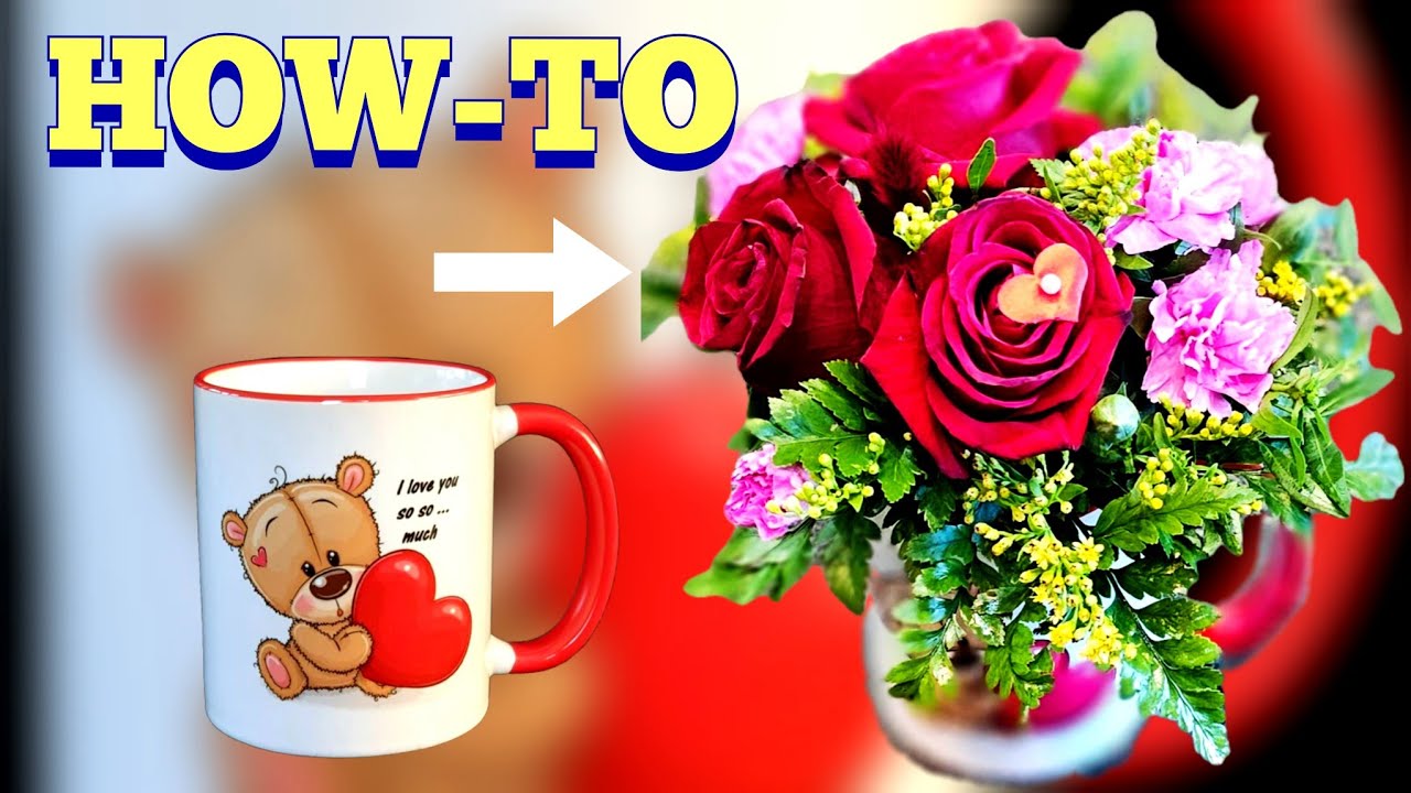 How to make an easy flower arrangement in coffee cup#diyfloralarrangements#floraldesign#floristry