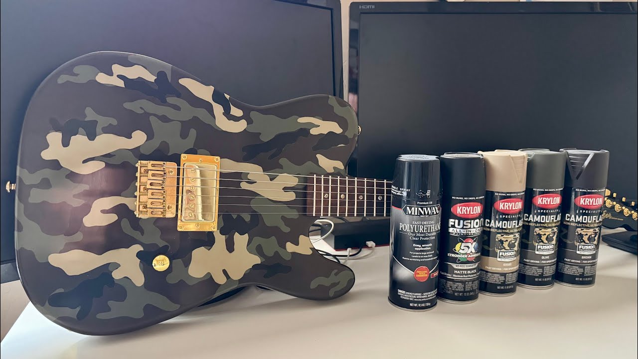 How to Spray Paint a Guitar Camo - Krylon Camo Spray Paint
