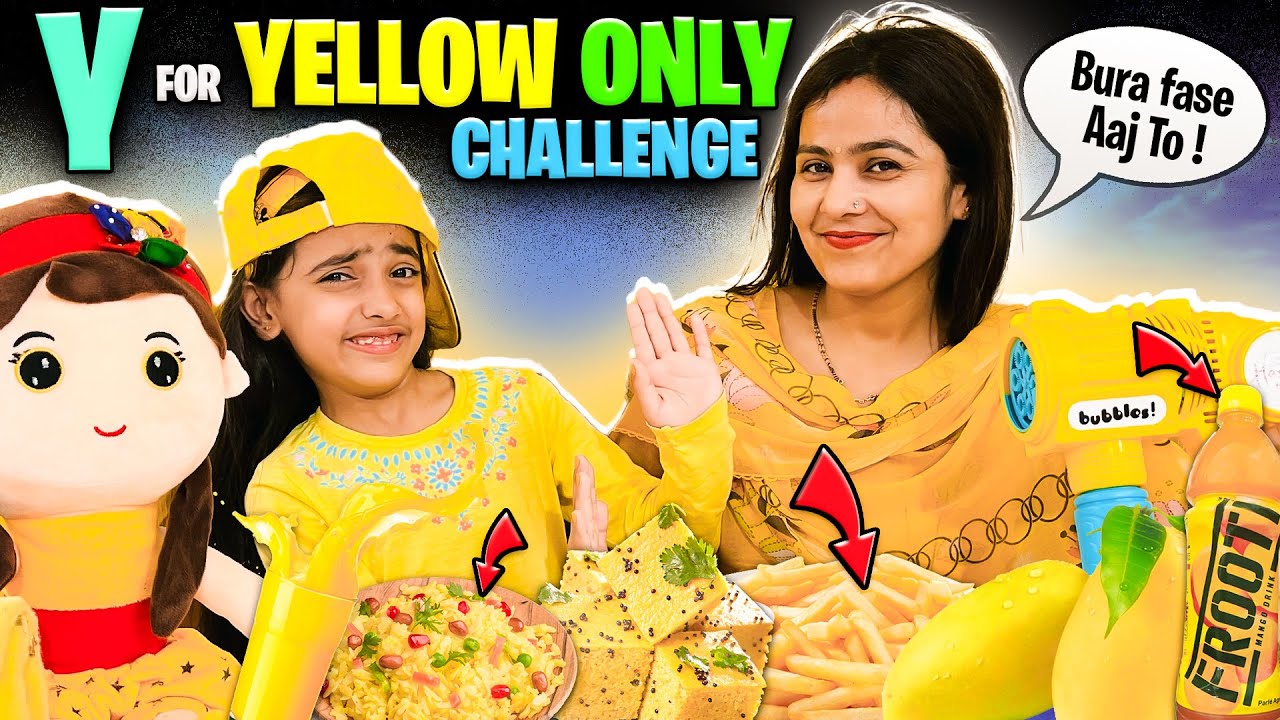 Using Only ‘YELLOW’ Colour😍| 24 Hours Colour Challenge😱| 1 Colour Challenge​⁠