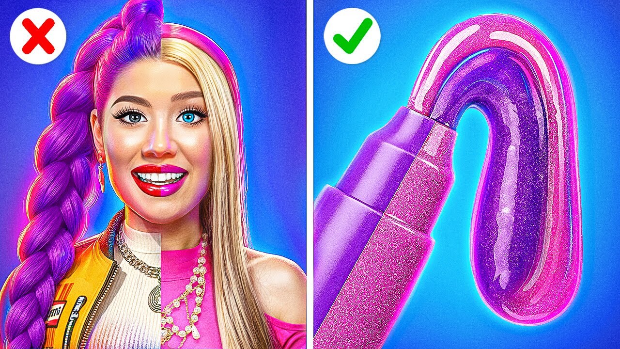 ФИОЛЕТОВЫЙ VS РОЗОВЫЙ! 😱✏️ Дешёвые и люксовые школьные лайфхаки | 123 GO! GOLD