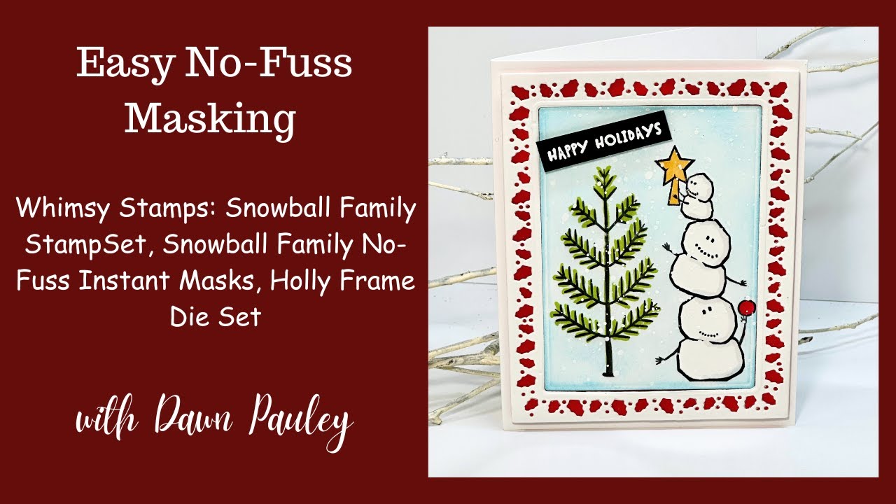 Whimsy Stamps Snowball Family Stamp Set | No Fuss Masking Technique