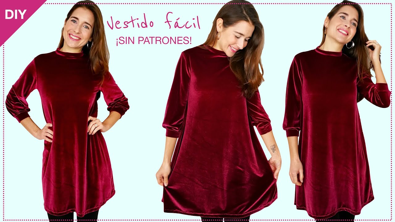 DIY - VESTIDO FÁCIL SIN PATRONES - corte evasé y mangas abullonadas