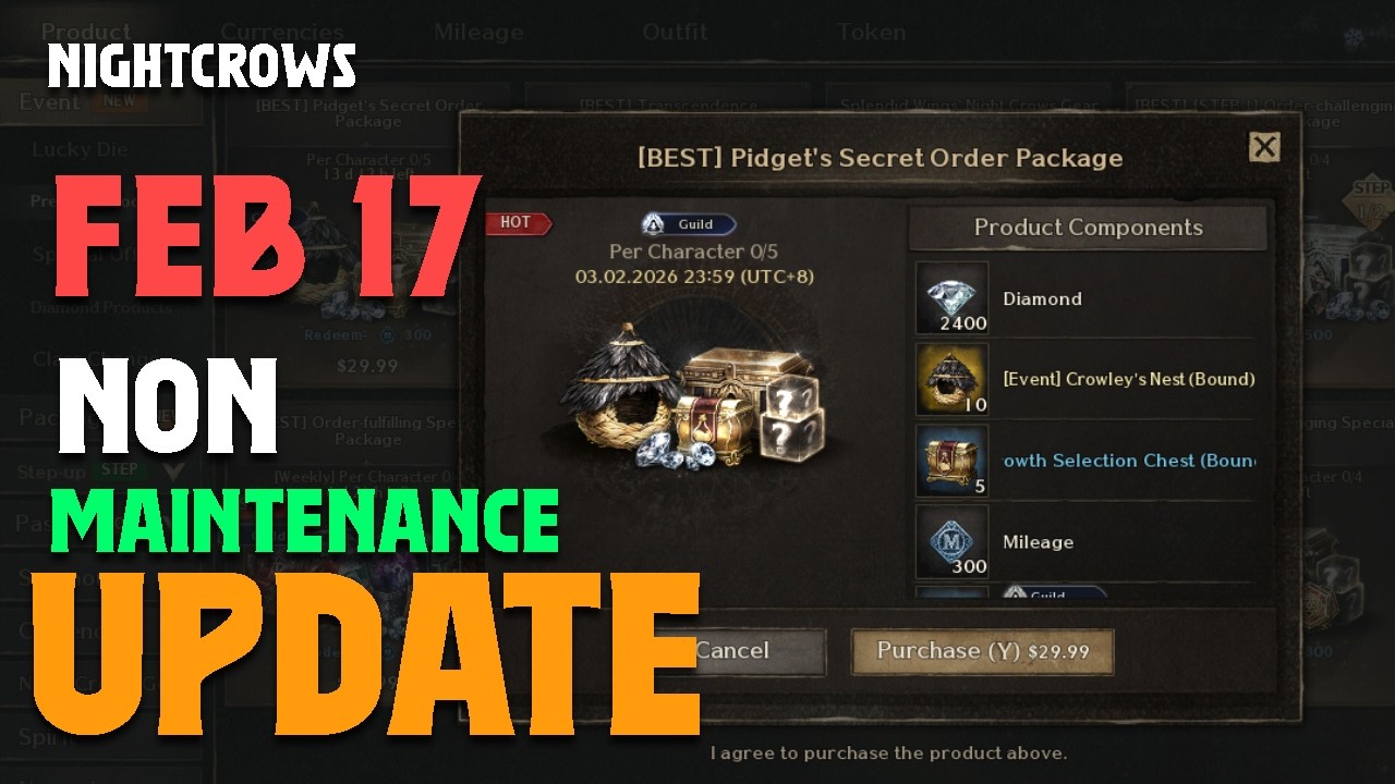 NIGHTCROWS : FEBRUARY 17 2026 NON MAINTENANCE UPDATE!! #nightcrows  #nightcrowsglobal  #mmorpg